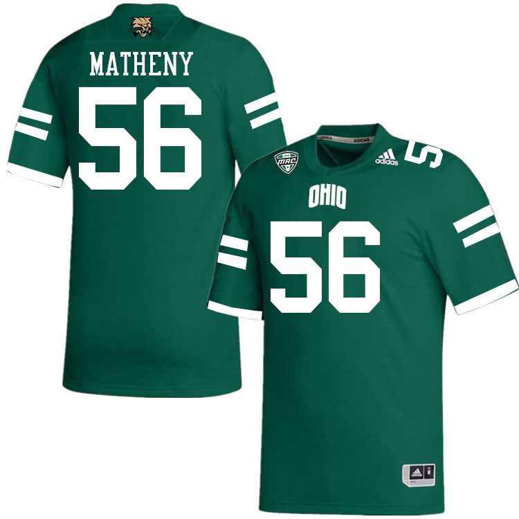 Ohio Bobcats #56 Ryan Matheny College Football Jerseys Stitched-Green